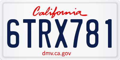 CA license plate 6TRX781
