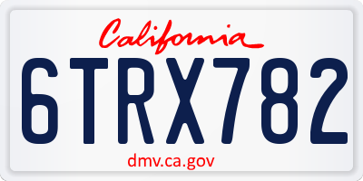 CA license plate 6TRX782