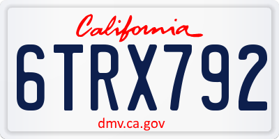 CA license plate 6TRX792