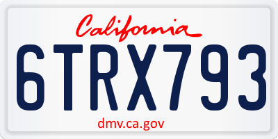 CA license plate 6TRX793