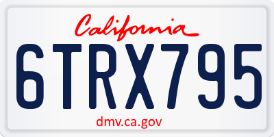 CA license plate 6TRX795