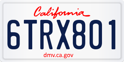 CA license plate 6TRX801