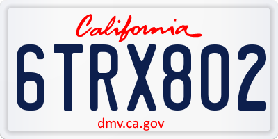 CA license plate 6TRX802