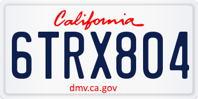 CA license plate 6TRX804
