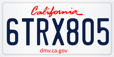 CA license plate 6TRX805