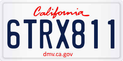 CA license plate 6TRX811