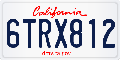 CA license plate 6TRX812