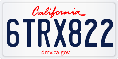 CA license plate 6TRX822