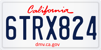 CA license plate 6TRX824