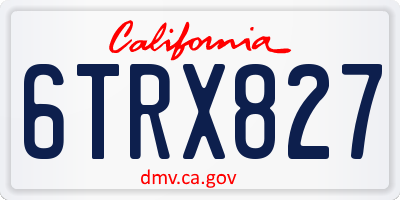 CA license plate 6TRX827