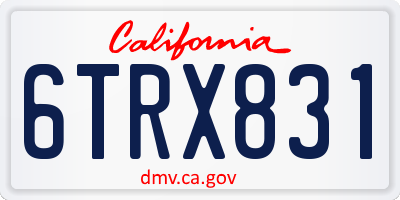 CA license plate 6TRX831