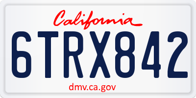 CA license plate 6TRX842