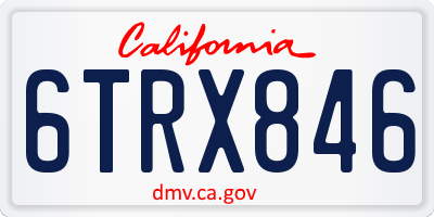 CA license plate 6TRX846