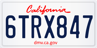 CA license plate 6TRX847