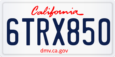 CA license plate 6TRX850