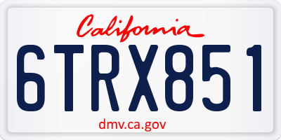 CA license plate 6TRX851