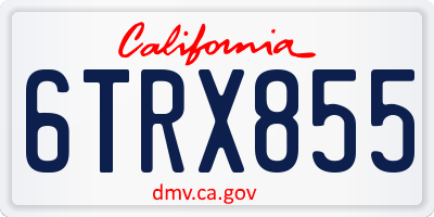 CA license plate 6TRX855