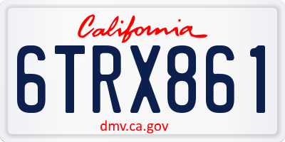 CA license plate 6TRX861