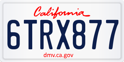 CA license plate 6TRX877