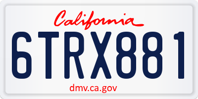 CA license plate 6TRX881
