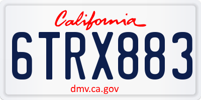 CA license plate 6TRX883