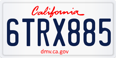 CA license plate 6TRX885