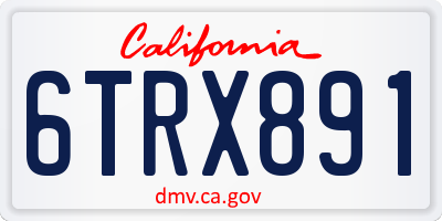 CA license plate 6TRX891