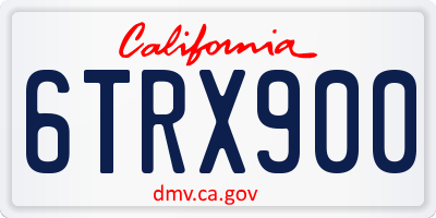 CA license plate 6TRX900