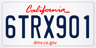 CA license plate 6TRX901