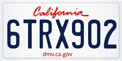 CA license plate 6TRX902