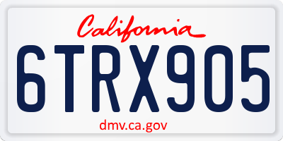 CA license plate 6TRX905