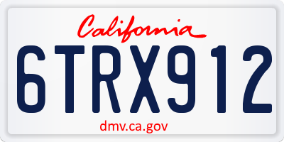 CA license plate 6TRX912
