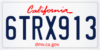 CA license plate 6TRX913