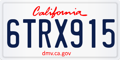 CA license plate 6TRX915