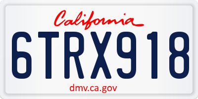 CA license plate 6TRX918