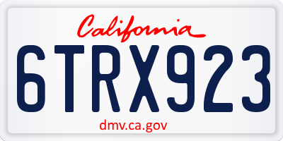 CA license plate 6TRX923