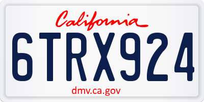 CA license plate 6TRX924