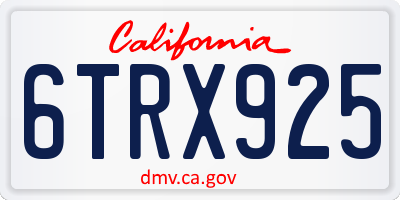 CA license plate 6TRX925