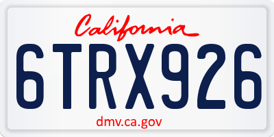 CA license plate 6TRX926