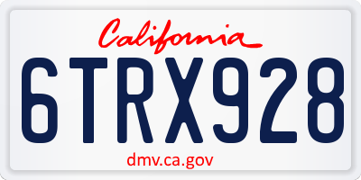 CA license plate 6TRX928