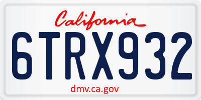CA license plate 6TRX932