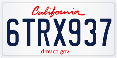 CA license plate 6TRX937