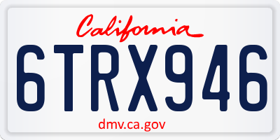 CA license plate 6TRX946