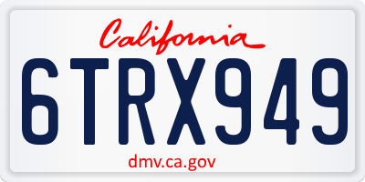 CA license plate 6TRX949