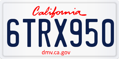 CA license plate 6TRX950