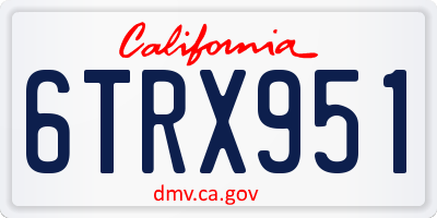 CA license plate 6TRX951