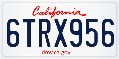 CA license plate 6TRX956