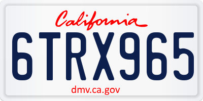 CA license plate 6TRX965