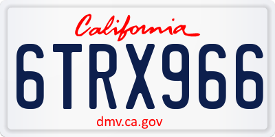 CA license plate 6TRX966