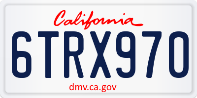 CA license plate 6TRX970